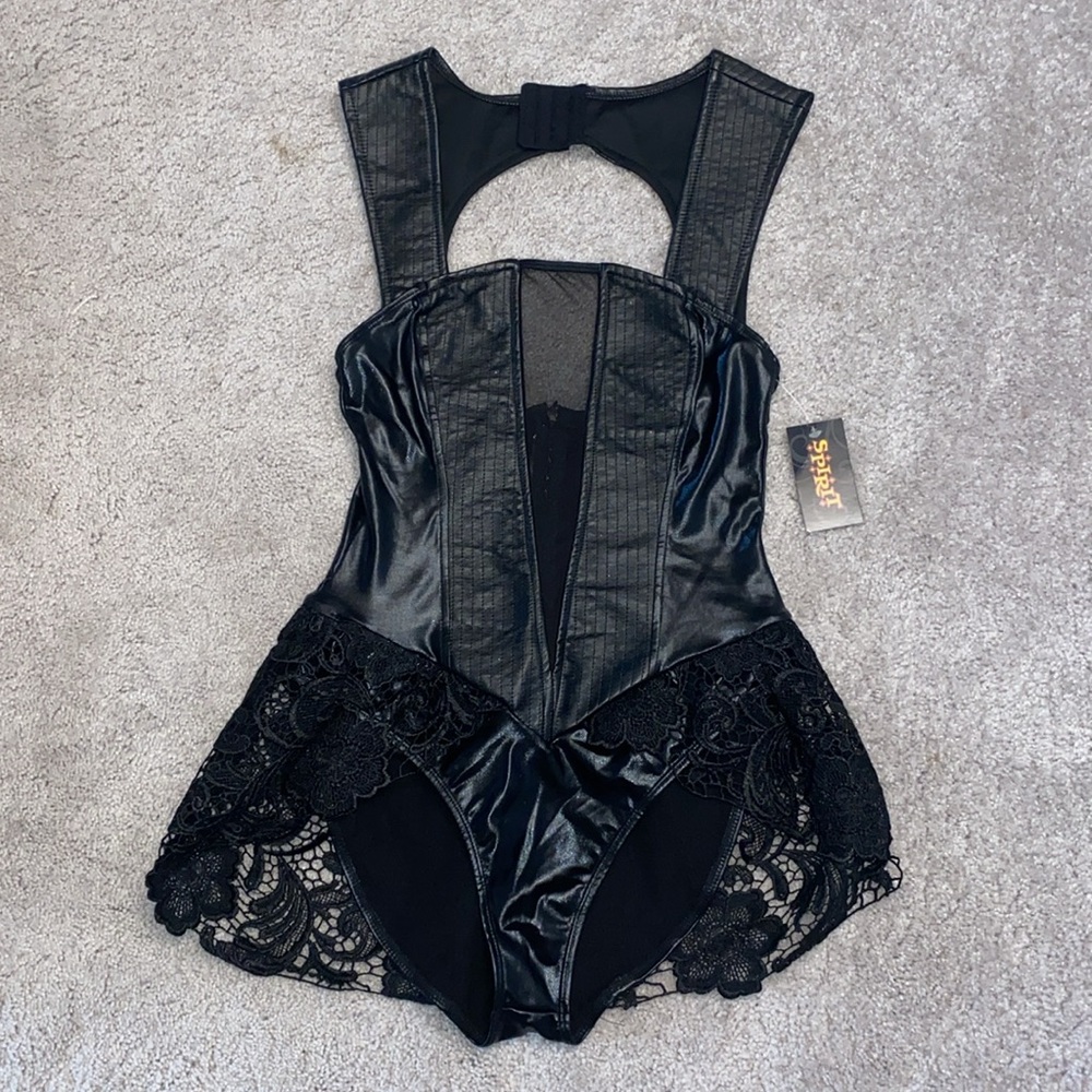 Spirit Halloween Faux Leather Bodysuit